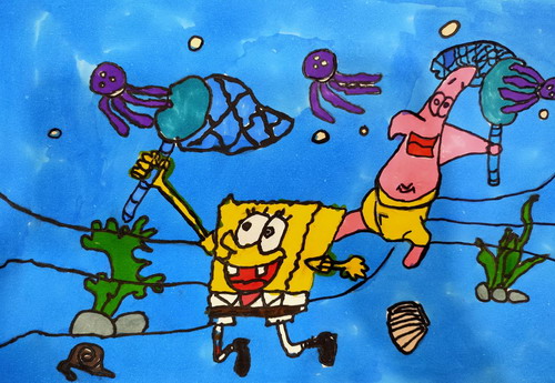 快乐的时光画画好看