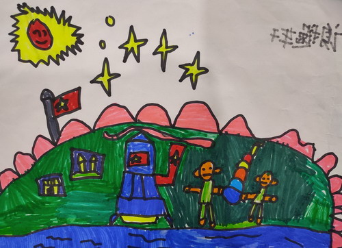 我爱祖国画简单好看