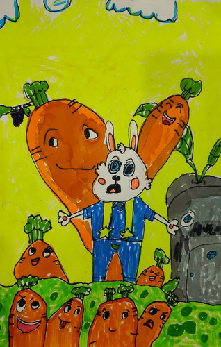 小兔子的胡萝卜手绘画