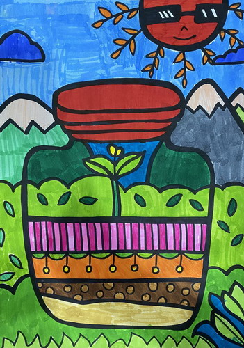 神秘的瓶子绘画一等奖