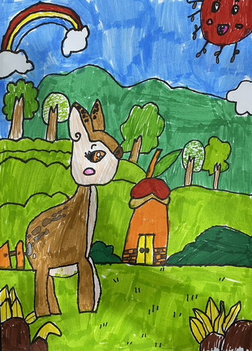 乖巧的小鹿手绘图片