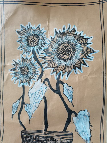 向日葵儿童绘画