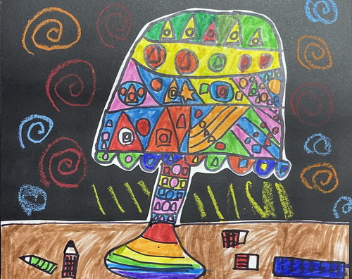 漂亮的小台灯绘画作品