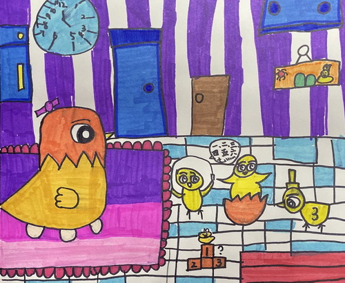 小鸡的一家画画好看