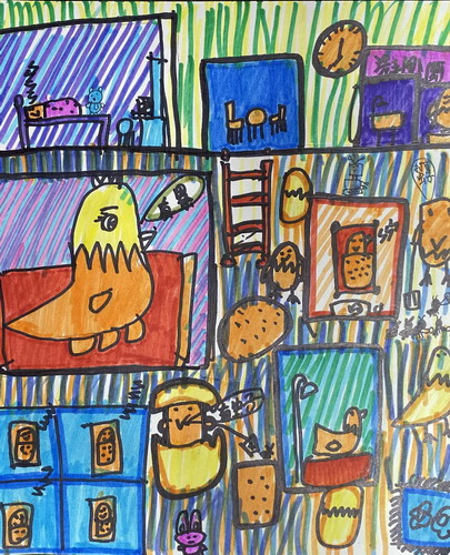 小鸡的畅想画简单又漂亮