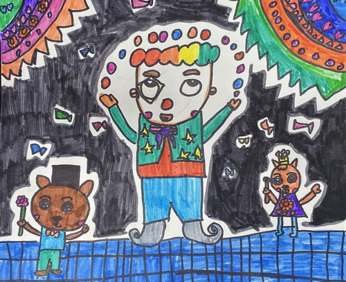 欢乐马戏团儿童画一等奖