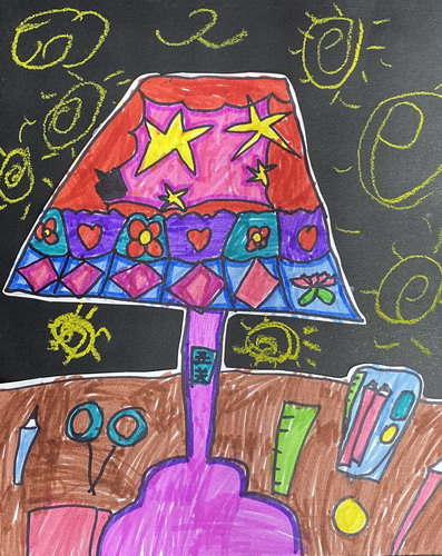 美丽的台灯儿童画