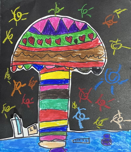 漂亮的台灯儿童绘画