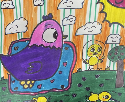 小鸡的故事儿童绘画简单