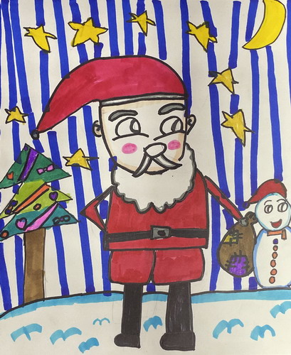 圣诞老人绘画作品