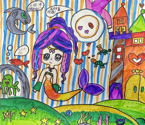 美人鱼的故事手绘画图片