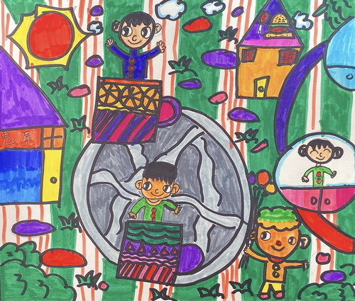 游乐园手绘画简单好看