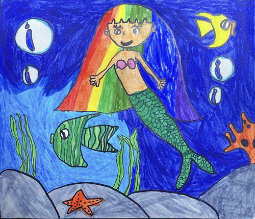美人鱼儿童画一等奖