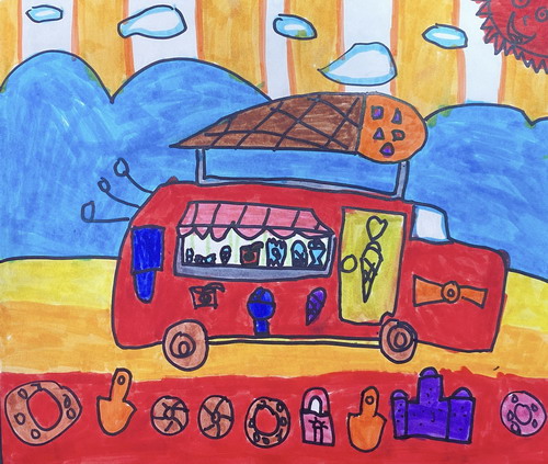 零食车绘画作品