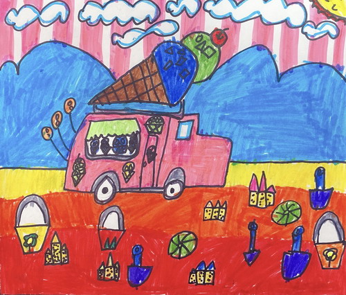 海边趣玩绘画一等奖