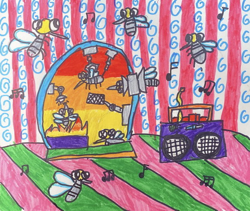 科技扑蚊器绘画漂亮