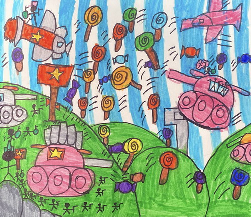坦克大战儿童绘画