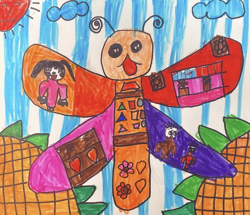 神奇的蝴蝶教室儿童画创意