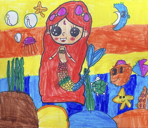 人鱼公主创意画获奖