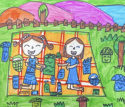 快乐野餐手绘画获奖