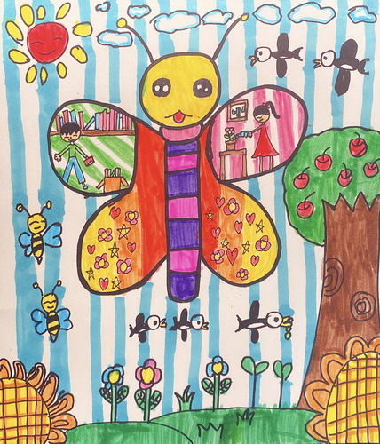 神奇的蝴蝶教室绘画作品
