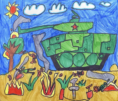 迷彩画简单又漂亮