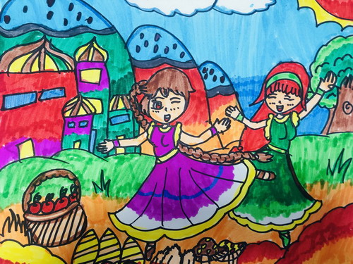 民族舞画画简单