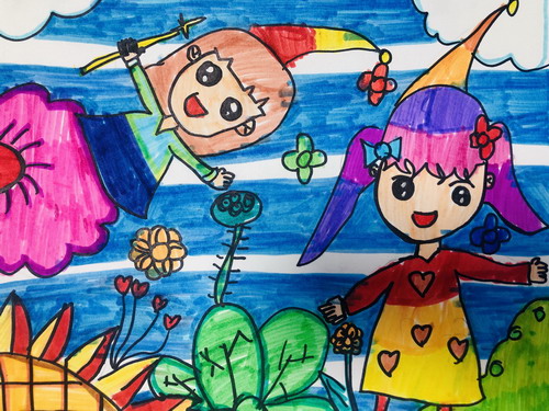 花中小精灵手绘画获奖