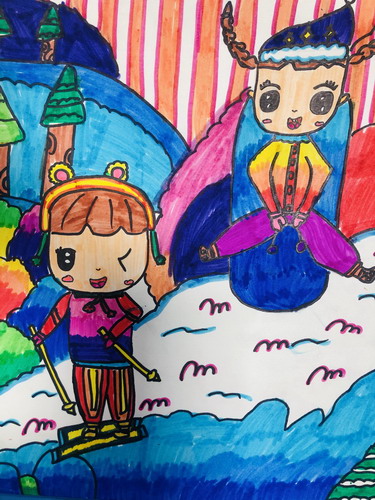 冬日滑雪创意画获奖