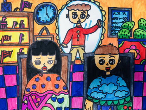 创意理发店手绘画一等奖