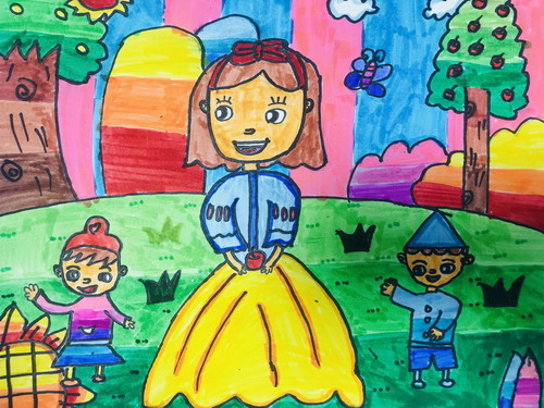 白雪公主儿童画获奖