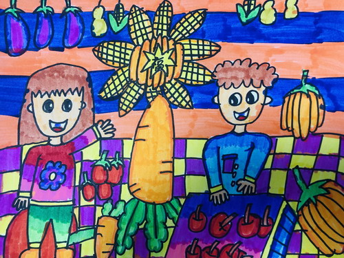 丰收的喜悦儿童画图片