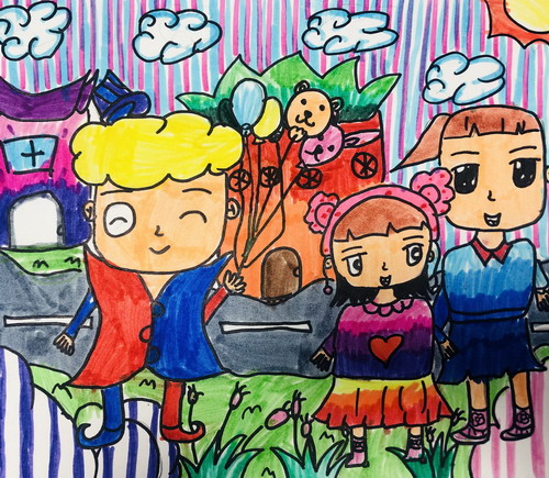 游乐园的美好一天绘画一等奖