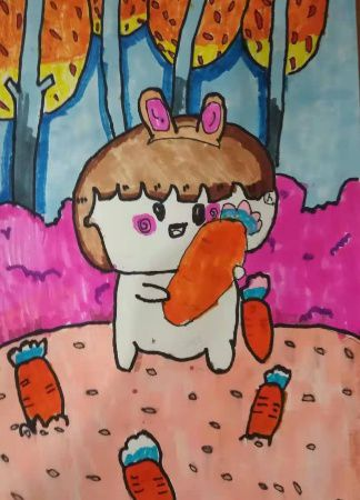 爱吃的萝卜手绘画简单好看