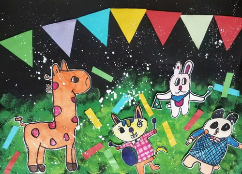 动物音乐会儿童绘画简单