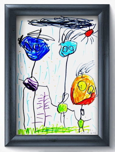 家的日记手牵手一家人笑对风风雨雨画画简单