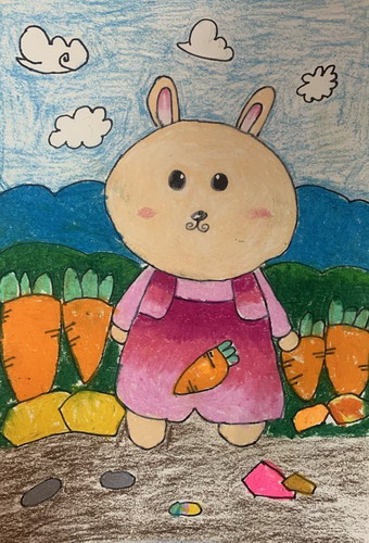 小兔的萝卜园画简单好看