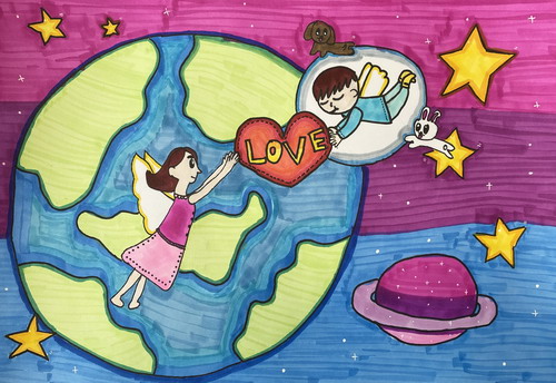 星星的孩子儿童绘画