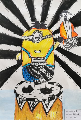 小黄人儿童绘画简单