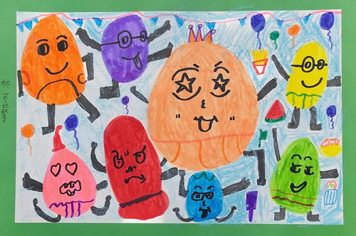 调皮的鸡蛋手绘画