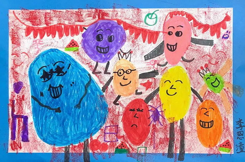 调皮的鸡蛋儿童绘画