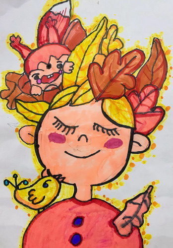 秋姑娘手绘画简单好看