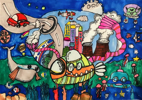 畅想未来画简单又漂亮