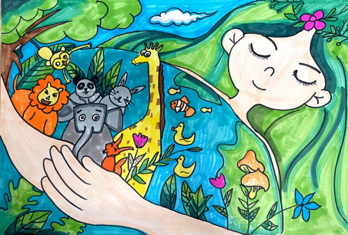 保护地球儿童画获奖