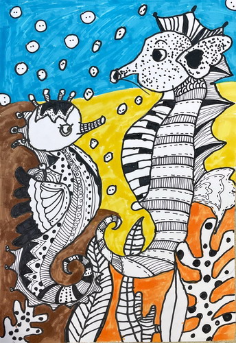 可爱的海马绘画