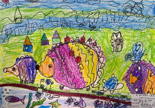 调皮的小刺猬创意画一等奖