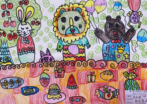 森林聚会创意画