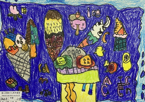 疯狂的冰淇淋儿童绘画简单