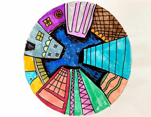 透视之城市建筑画画简单