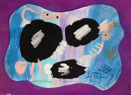 鸵鸟的幻想儿童绘画一等奖